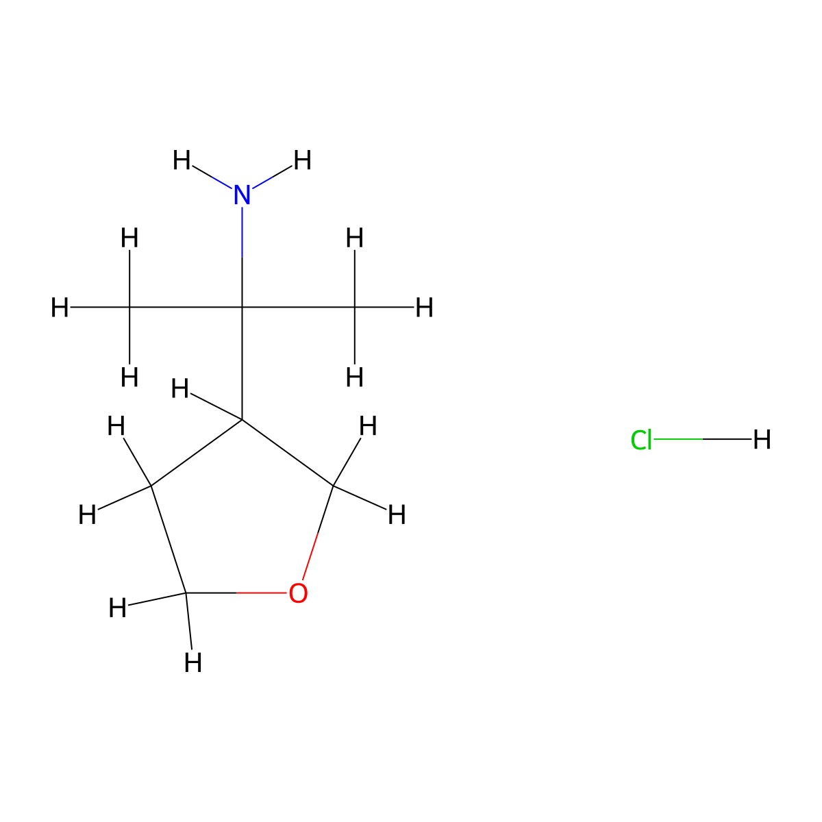 2-(Oxolan-3-yl)propan-2-amine hydrochloride molecular structure, CAS 2763779-82-2