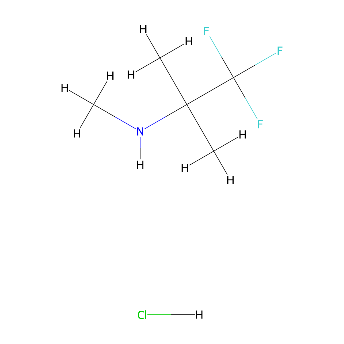 Methyl(1,1,1-trifluoro-2-methylpropan-2-yl)amine hydrochloride molecular structure, CAS 2763779-85-5