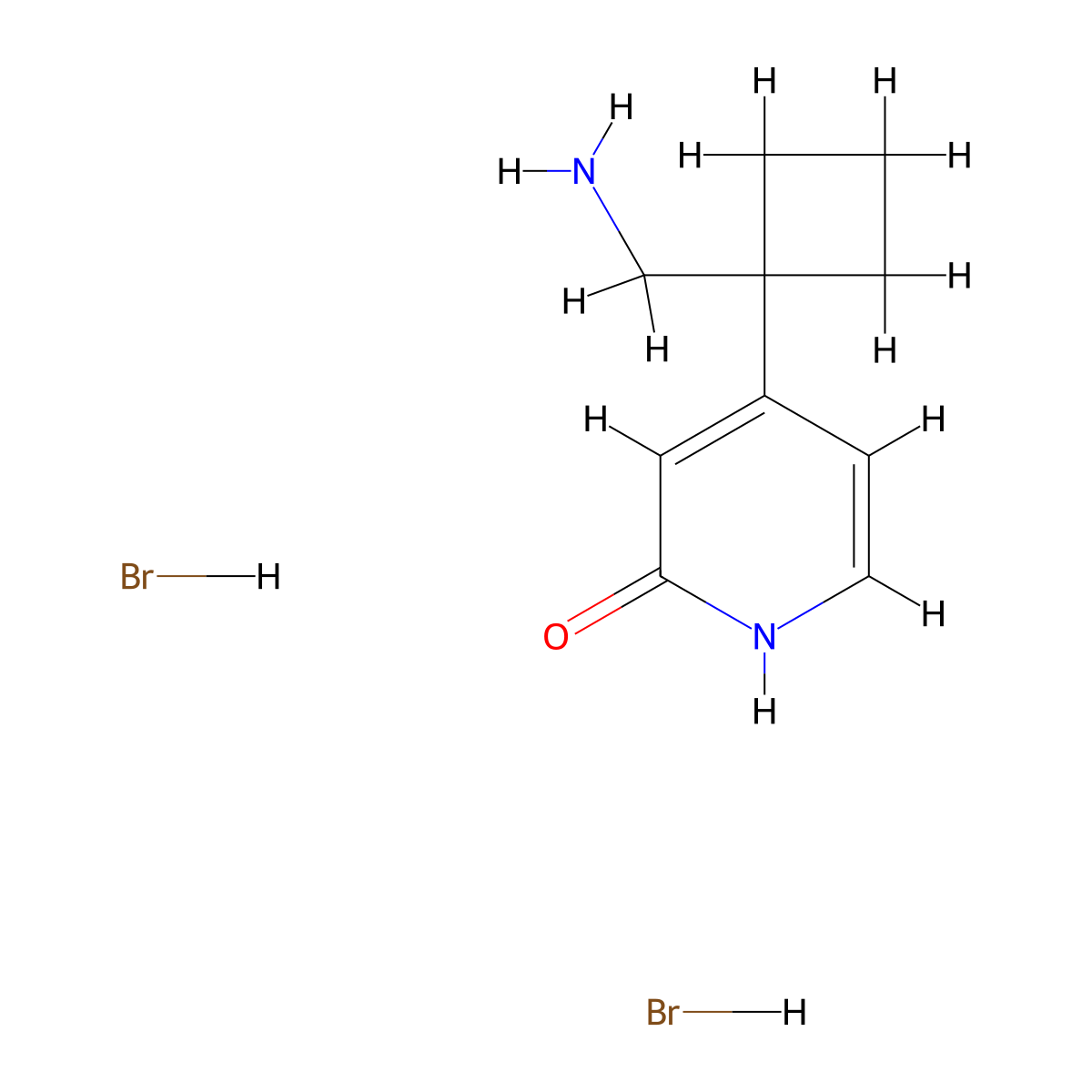 4-[1-(Aminomethyl)cyclobutyl]pyridin-2-ol dihydrobromide molecular structure, CAS 2763779-87-7