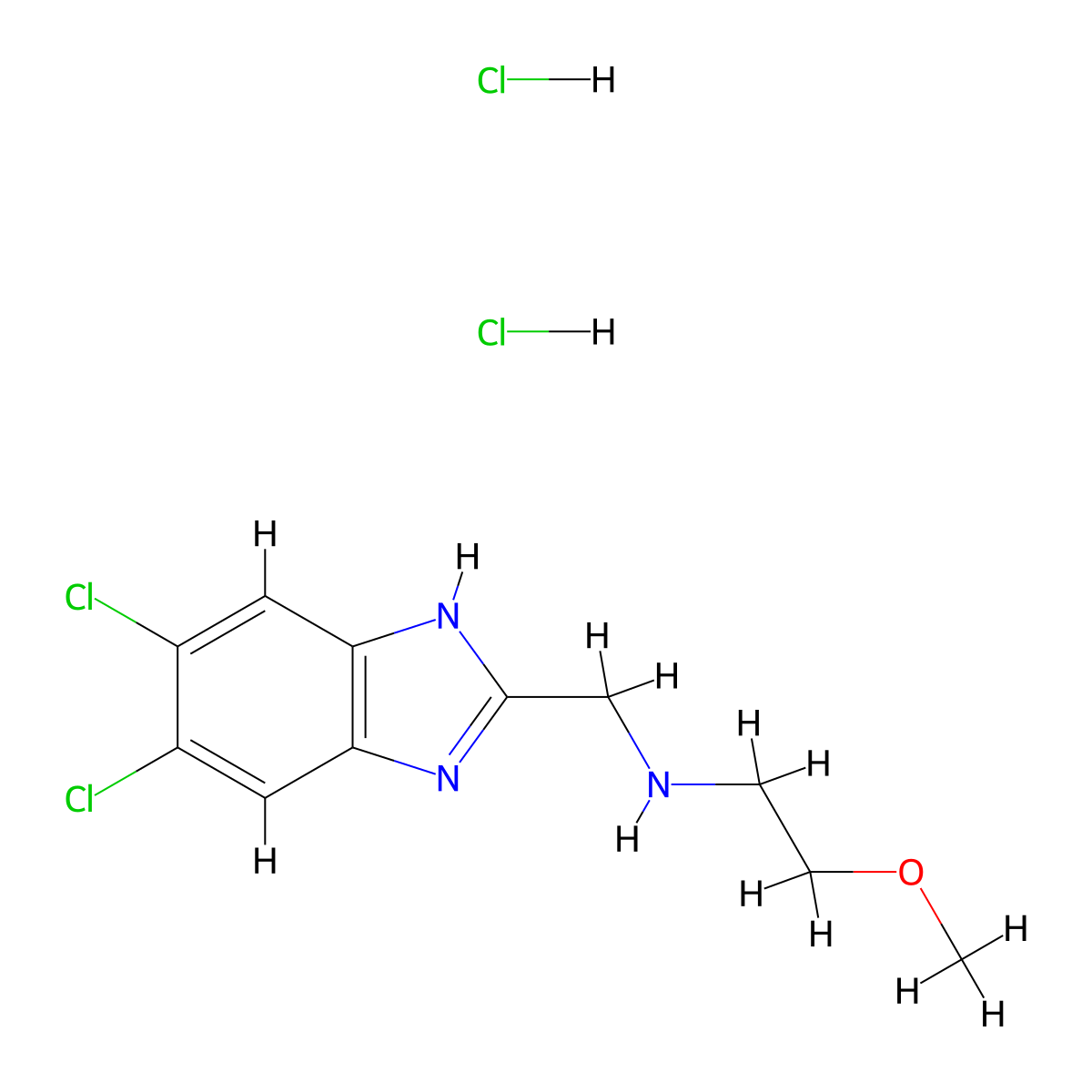 [(5,6-dichloro-1H-1,3-benzodiazol-2-yl)methyl](2-methoxyethyl)amine dihydrochloride molecular structure, CAS 2763779-89-9
