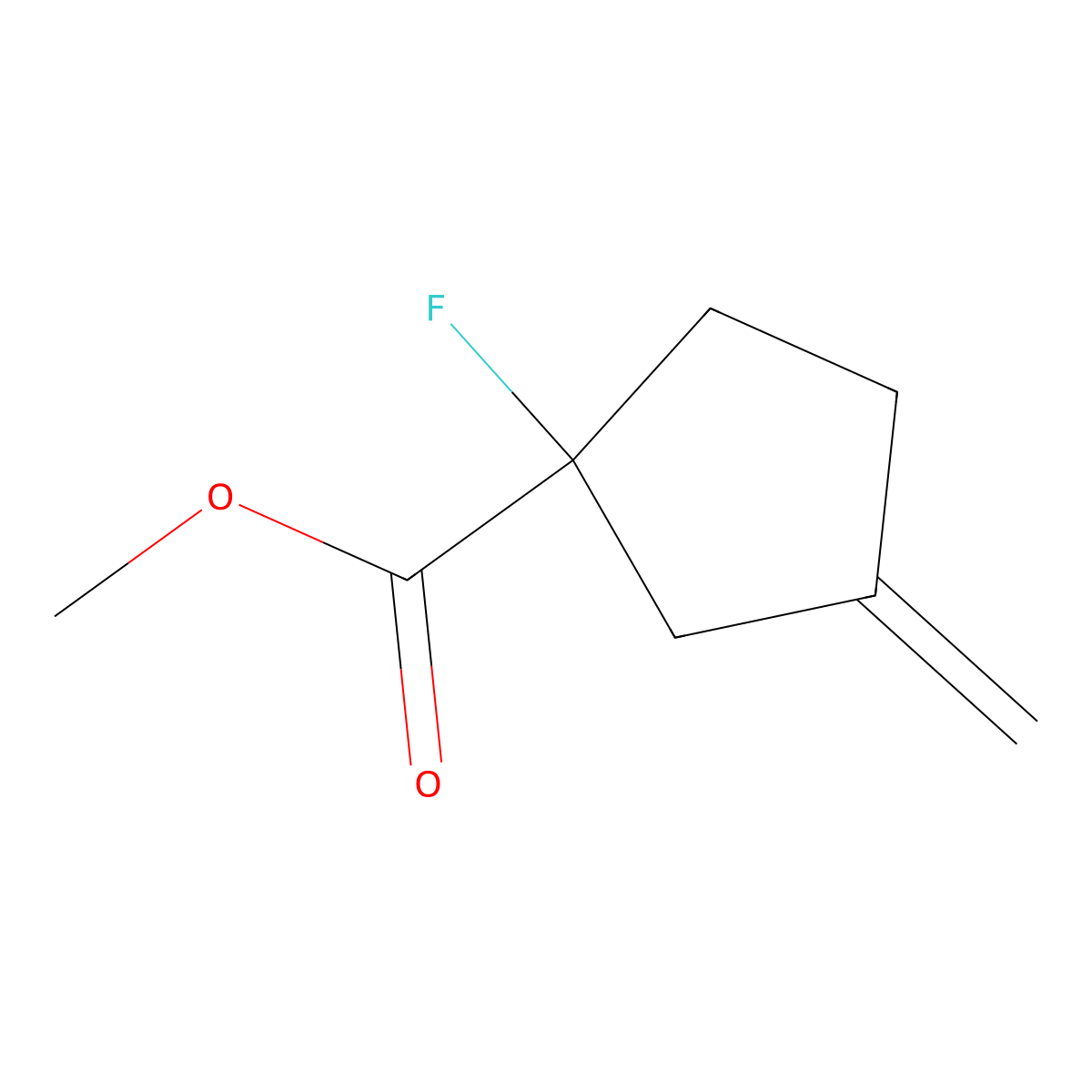 Methyl 1-fluoro-3-methylidenecyclopentane-1-carboxylate molecular structure, CAS 2763779-91-3
