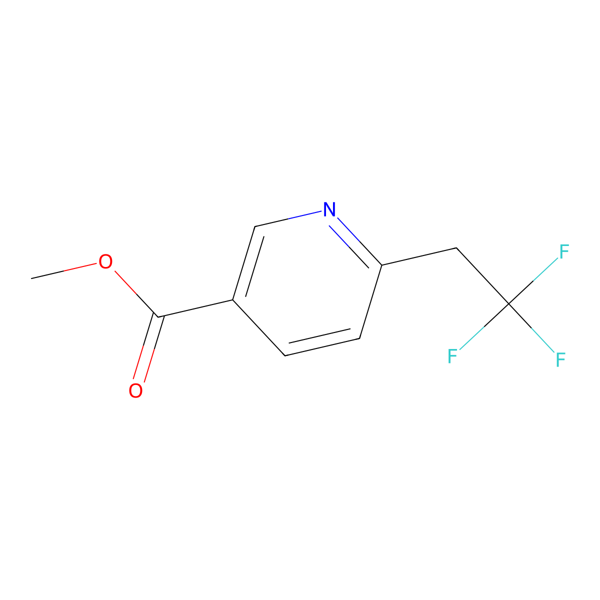 Methyl 6-(2,2,2-trifluoroethyl)pyridine-3-carboxylate molecular structure, CAS 2763779-98-0