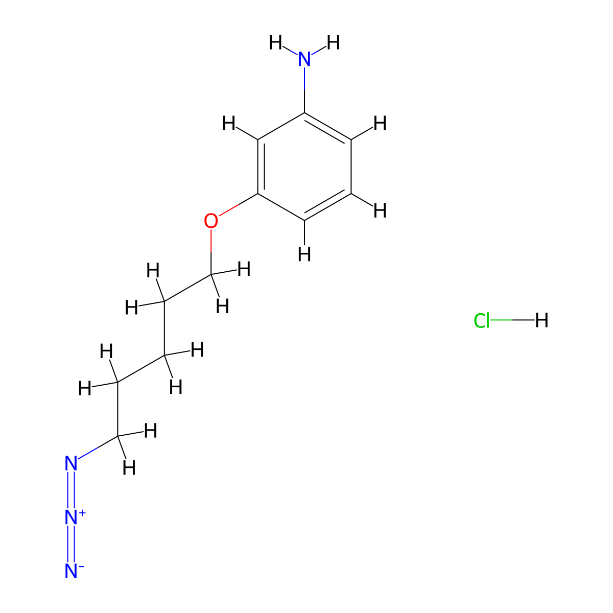 3-[(5-Azidopentyl)oxy]aniline hydrochloride molecular structure, CAS 2763780-05-6