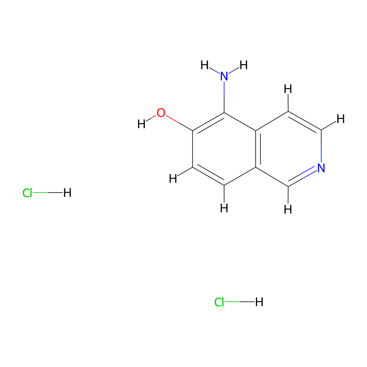 5-Aminoisoquinolin-6-ol dihydrochloride molecular structure, CAS 2763780-07-8