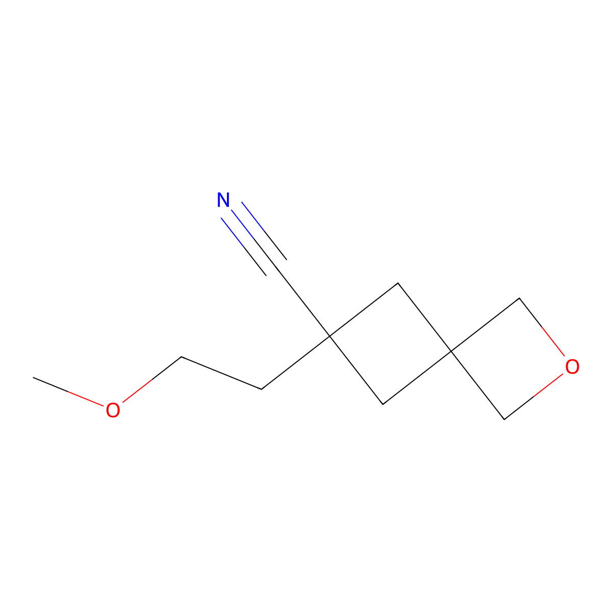 6-(2-Methoxyethyl)-2-oxaspiro[3.3]heptane-6-carbonitrile molecular structure, CAS 2763780-08-9