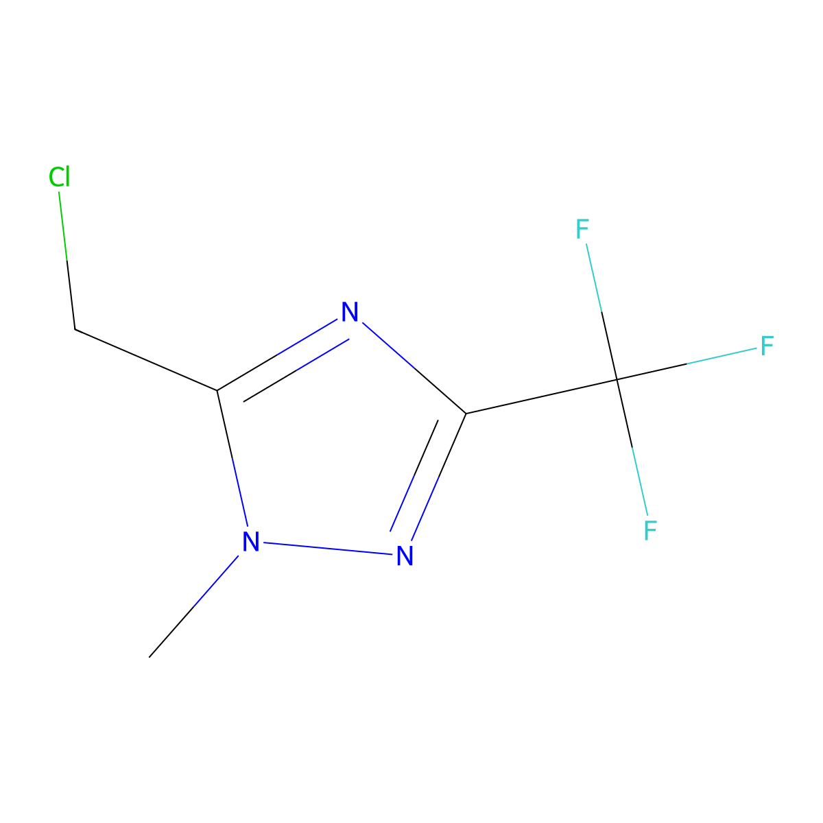 5-(chloromethyl)-1-methyl-3-(trifluoromethyl)-1H-1,2,4-triazole molecular structure, CAS 2763780-11-4