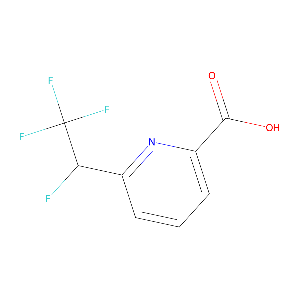 6-(1,2,2,2-Tetrafluoroethyl)pyridine-2-carboxylic acid molecular structure, CAS 2763780-12-5