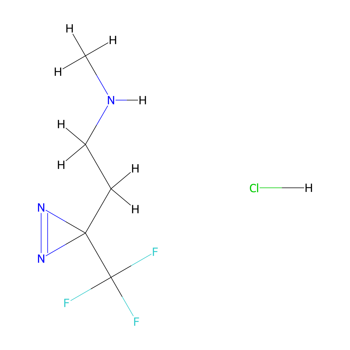 methyl({2-[3-(trifluoromethyl)-3H-diazirin-3-yl]ethyl})amine hydrochloride molecular structure, CAS 2763780-15-8