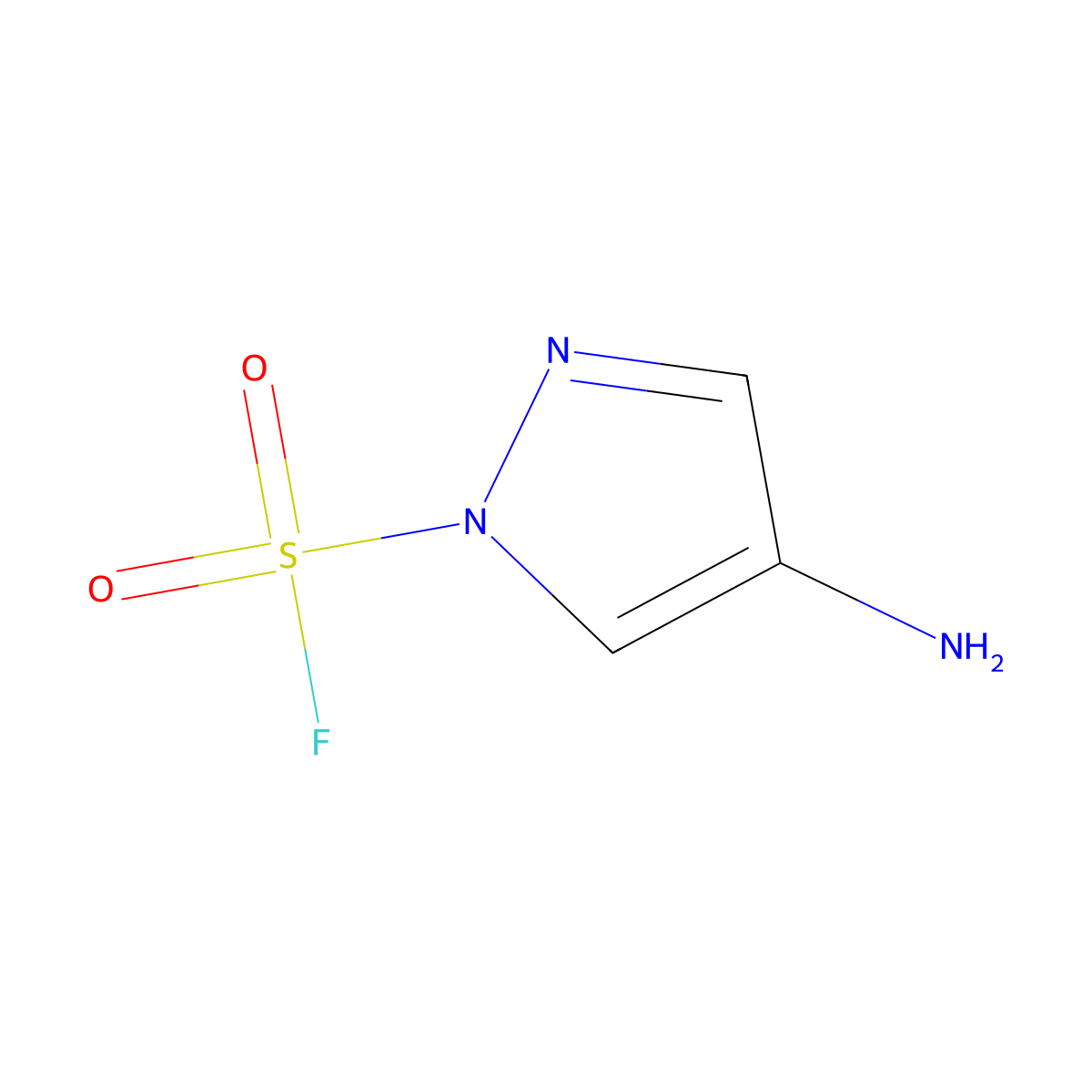 4-amino-1H-pyrazole-1-sulfonyl fluoride molecular structure, CAS 2763780-17-0