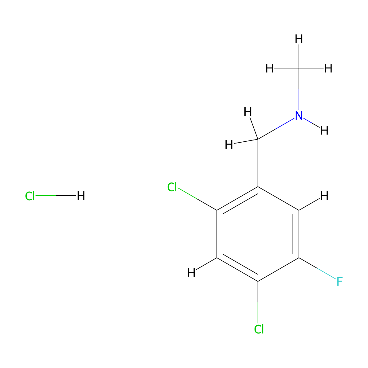 [(2,4-Dichloro-5-fluorophenyl)methyl](methyl)amine hydrochloride molecular structure, CAS 2763780-19-2
