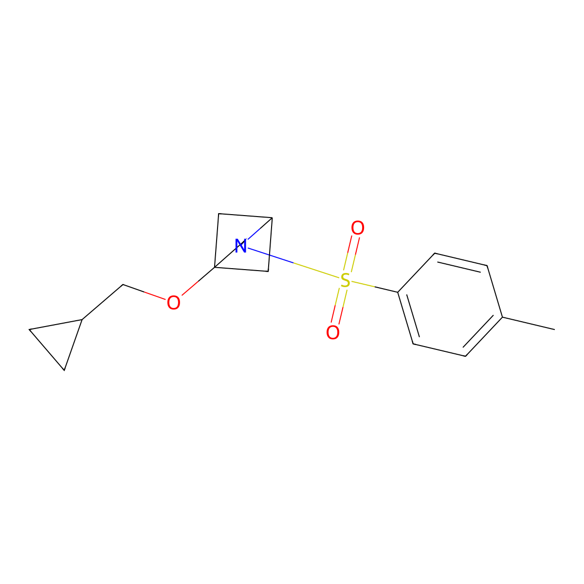 4-(Cyclopropylmethoxy)-2-(4-methylbenzenesulfonyl)-2-azabicyclo[2.1.1]hexane molecular structure, CAS 2763780-23-8