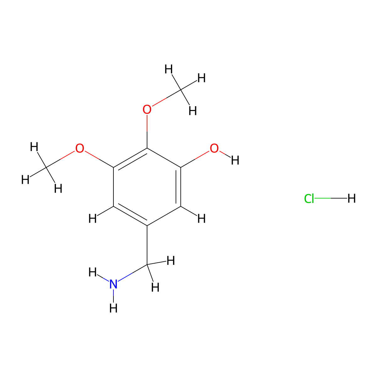 5-(Aminomethyl)-2,3-dimethoxyphenol hydrochloride molecular structure, CAS 2763780-26-1