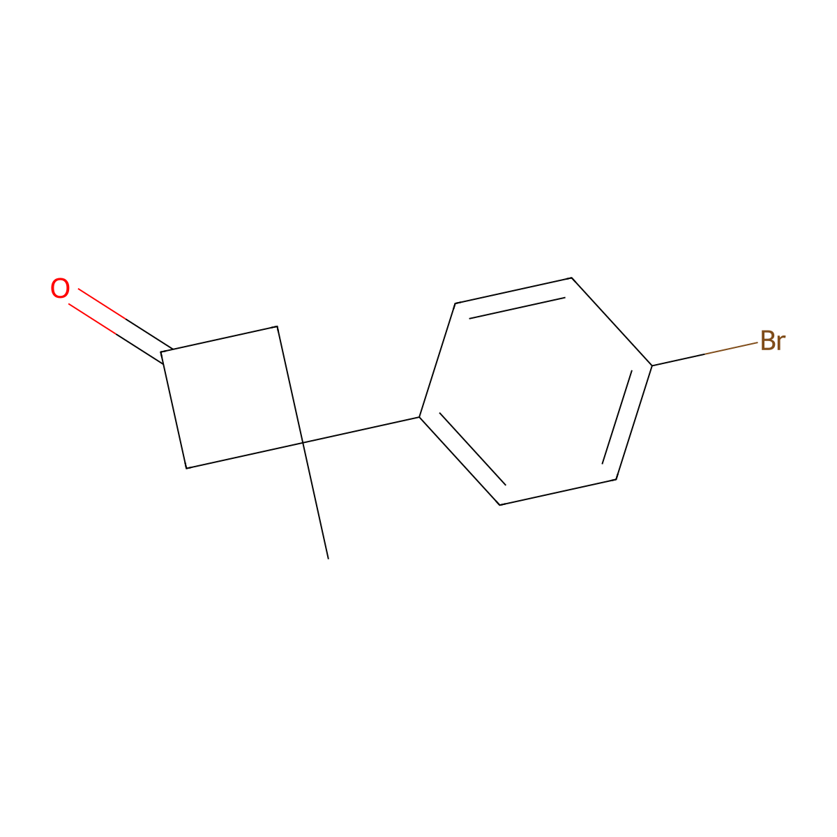 3-(4-Bromophenyl)-3-methylcyclobutan-1-one molecular structure, CAS 2763780-31-8