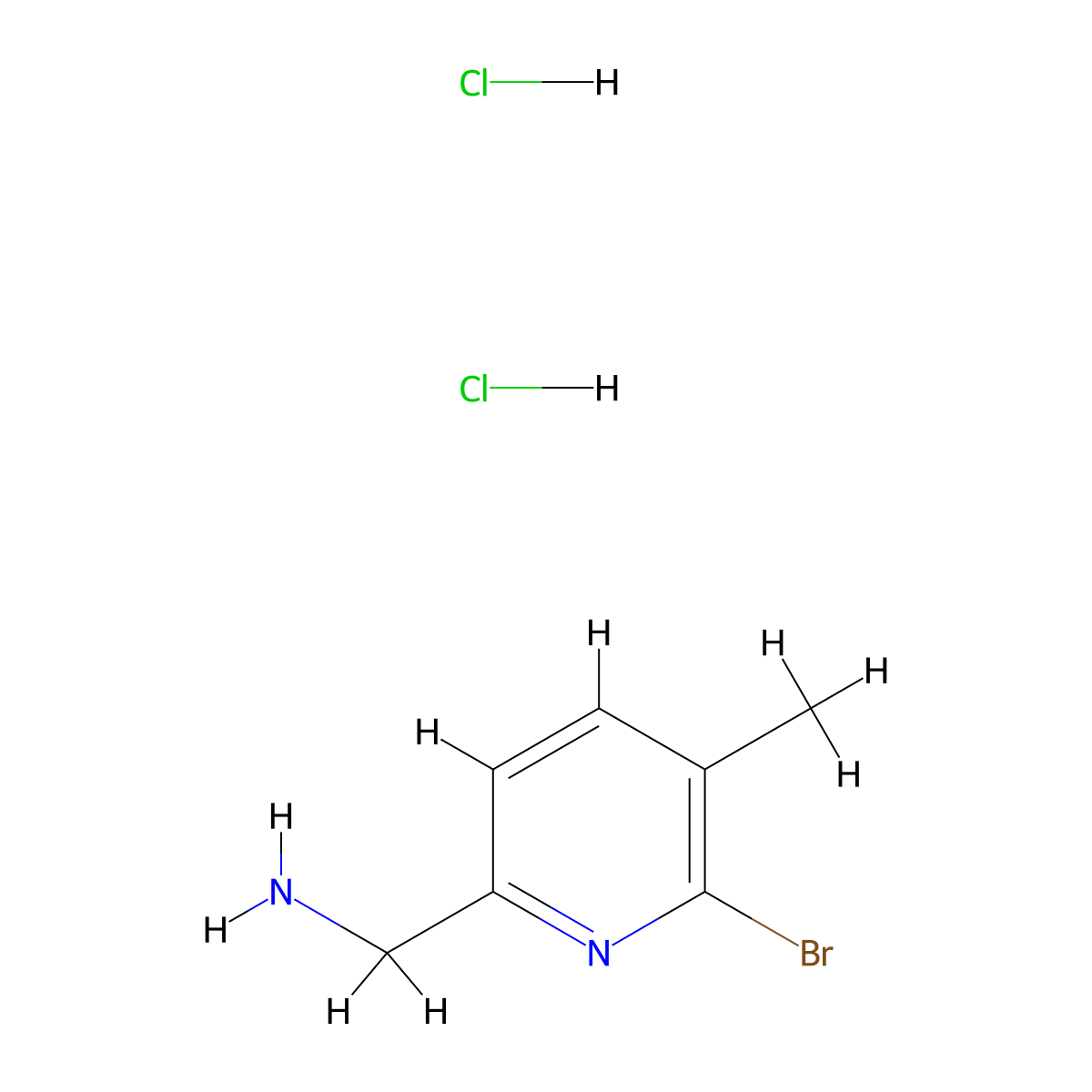 (6-Bromo-5-methylpyridin-2-yl)methanamine dihydrochloride molecular structure, CAS 2763780-34-1