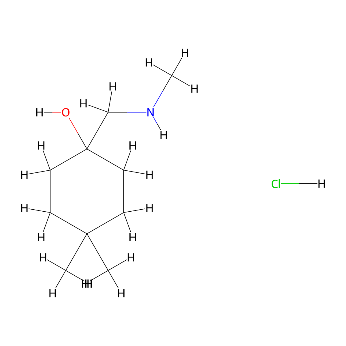 4,4-Dimethyl-1-[(methylamino)methyl]cyclohexan-1-ol hydrochloride molecular structure, CAS 2763780-39-6