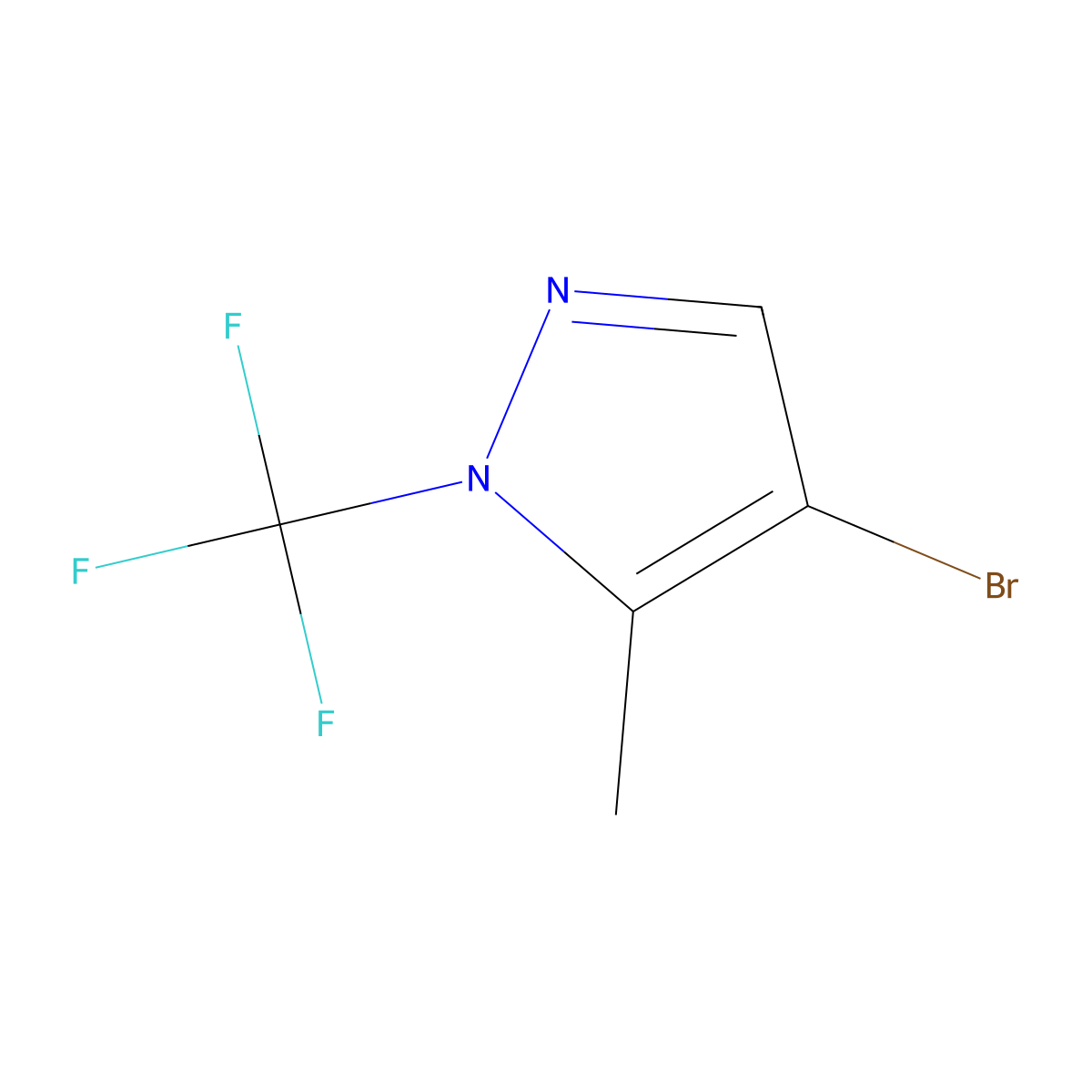 4-bromo-5-methyl-1-(trifluoromethyl)-1H-pyrazole molecular structure, CAS 2763780-43-2