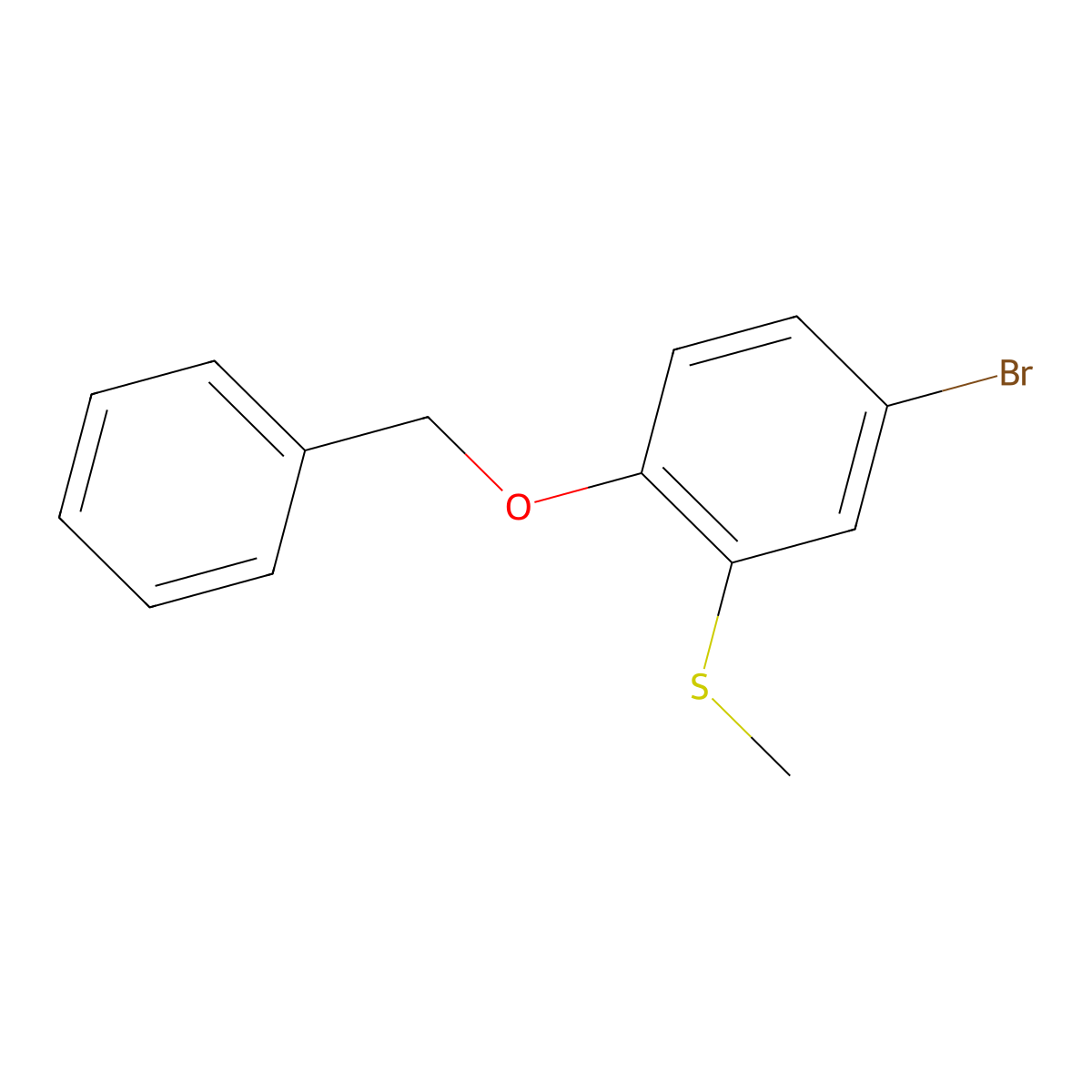 1-(Benzyloxy)-4-bromo-2-(methylsulfanyl)benzene molecular structure, CAS 2763780-45-4