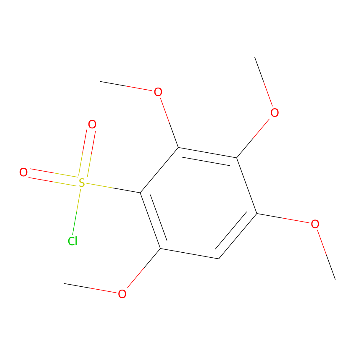 2,3,4,6-Tetramethoxybenzene-1-sulfonyl chloride molecular structure, CAS 2763780-57-8