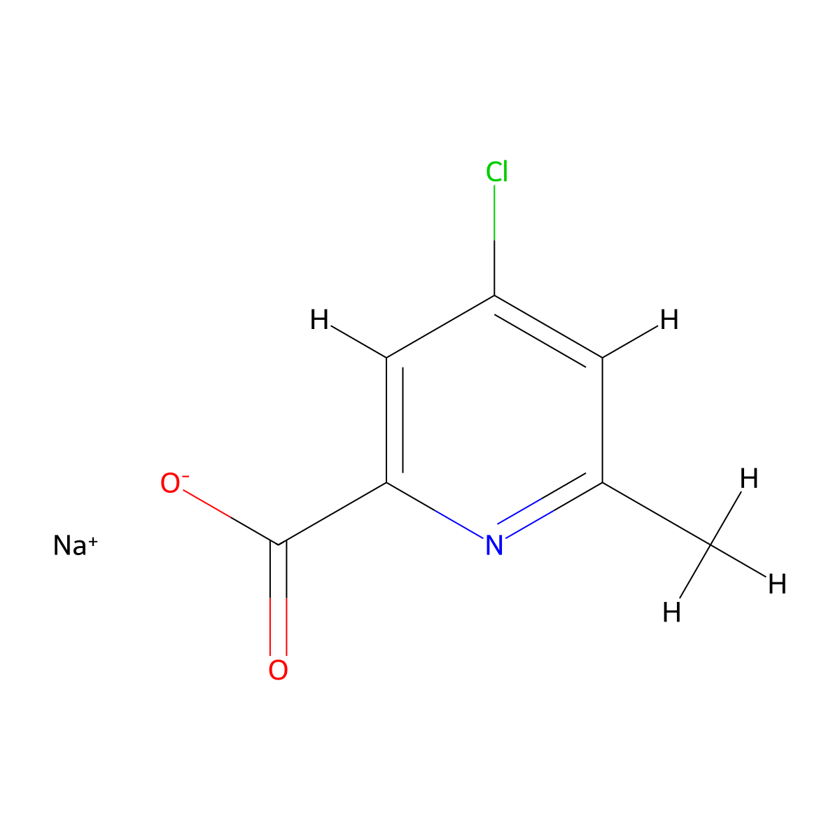Sodium 4-chloro-6-methylpyridine-2-carboxylate molecular structure, CAS 2763780-59-0