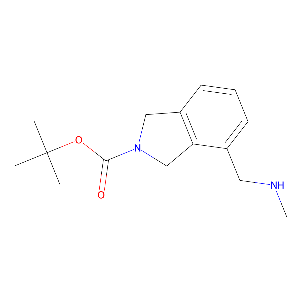 tert-butyl 4-((methylamino)methyl)-2,3-dihydro-1H-isoindole-2-carboxylate molecular structure, CAS 2763780-61-4