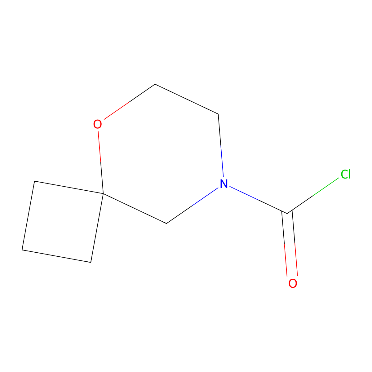 5-Oxa-8-azaspiro[3.5]nonane-8-carbonyl chloride molecular structure, CAS 2763780-69-2