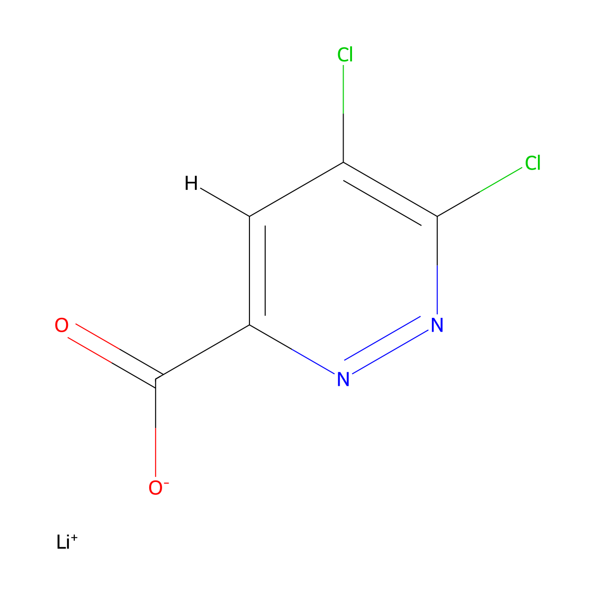 Lithium(1+) 5,6-dichloropyridazine-3-carboxylate molecular structure, CAS 2763780-73-8