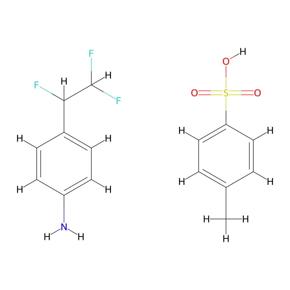 4-(1,2,2-Trifluoroethyl)aniline, 4-methylbenzene-1-sulfonic acid molecular structure, CAS 2763780-75-0