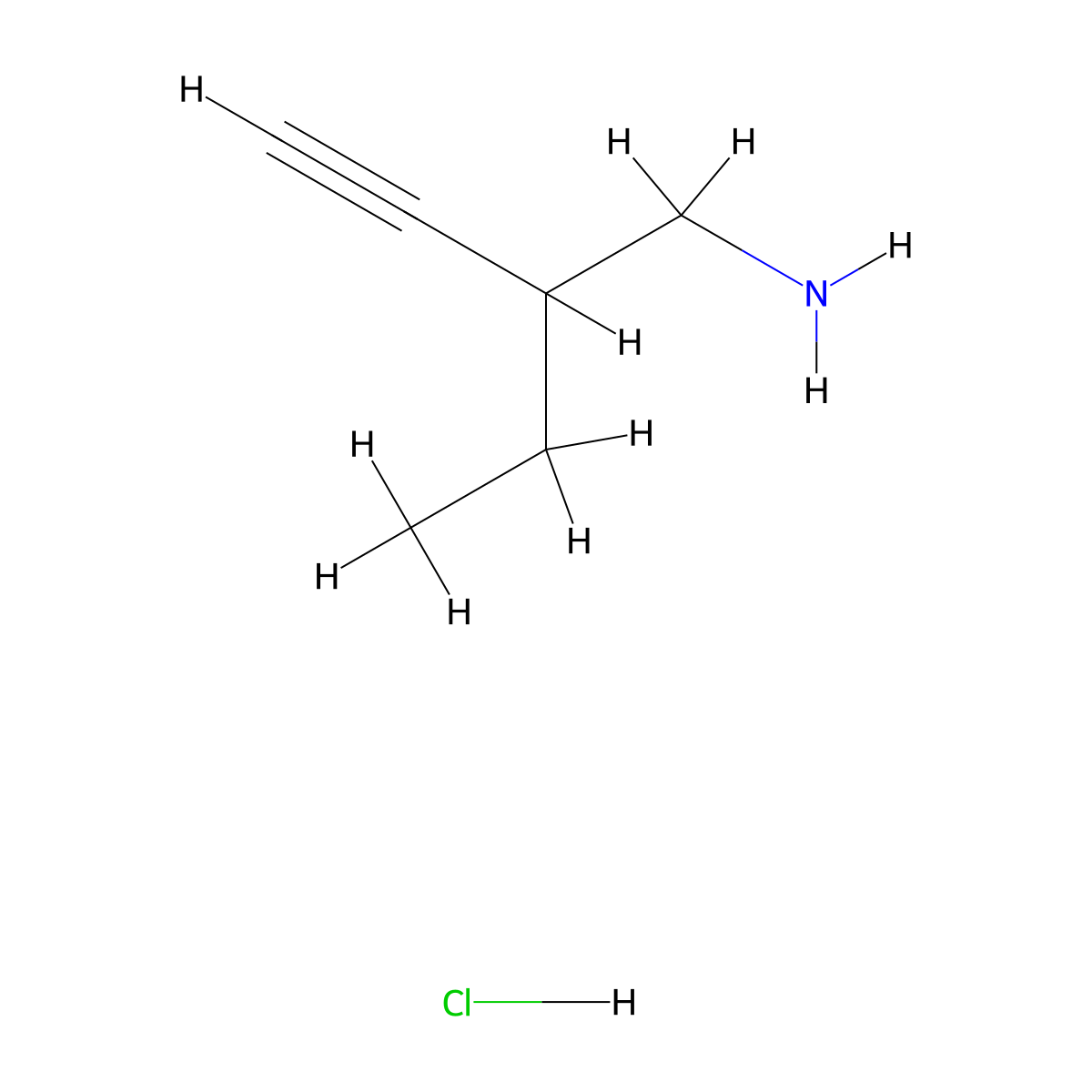 3-(Aminomethyl)pent-1-yne hydrochloride molecular structure, CAS 2763780-91-0