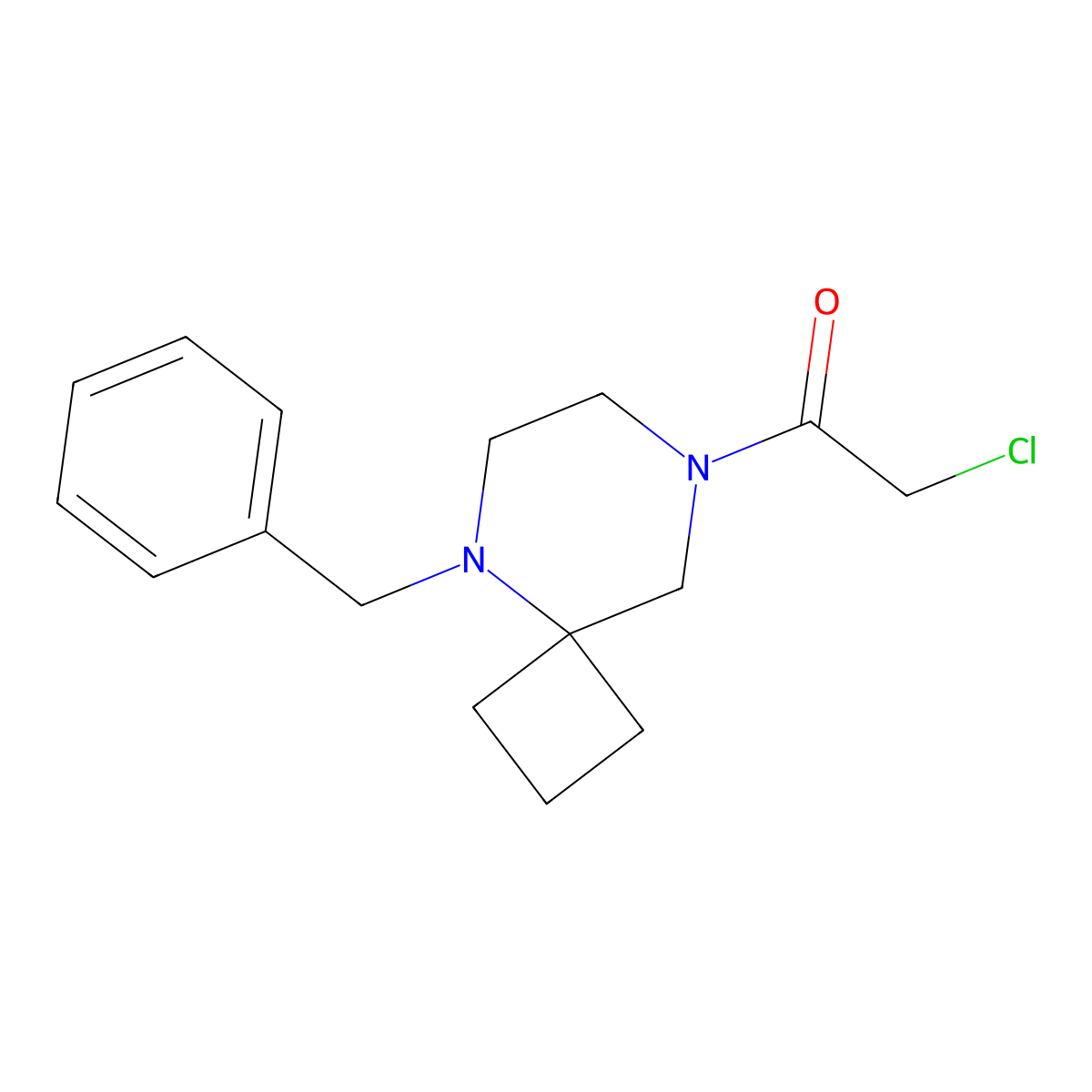 1-{5-Benzyl-5,8-diazaspiro[3.5]nonan-8-yl}-2-chloroethan-1-one molecular structure, CAS 2763780-92-1