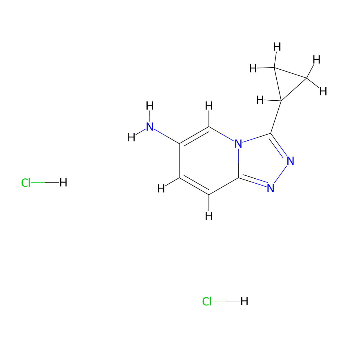 3-Cyclopropyl-[1,2,4]triazolo[4,3-a]pyridin-6-amine dihydrochloride molecular structure, CAS 2763780-94-3