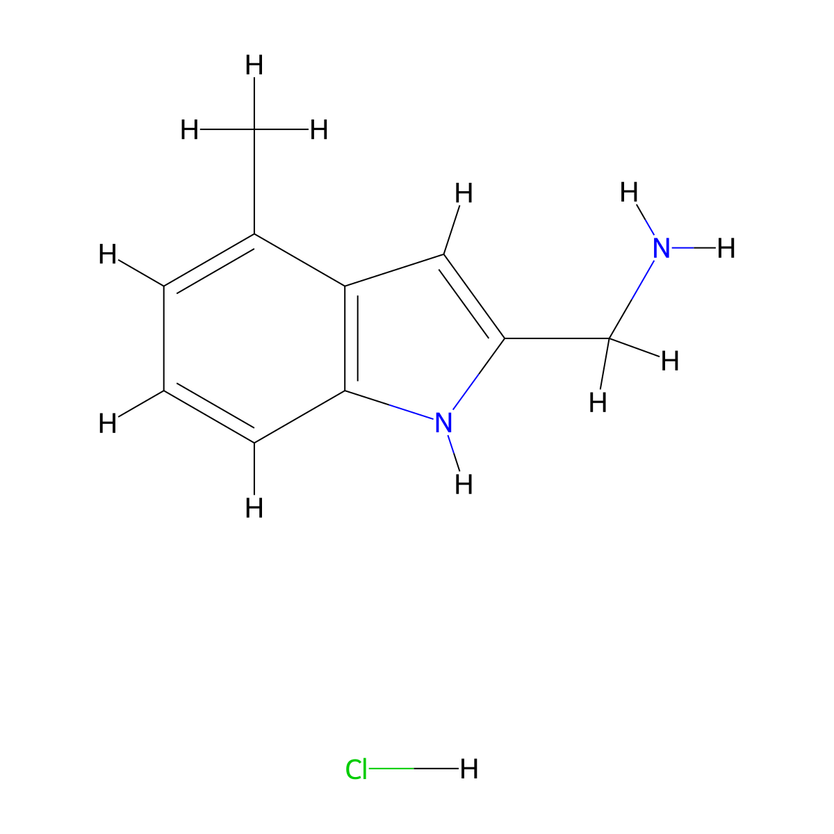 1-(4-methyl-1H-indol-2-yl)methanamine hydrochloride molecular structure, CAS 2763780-96-5