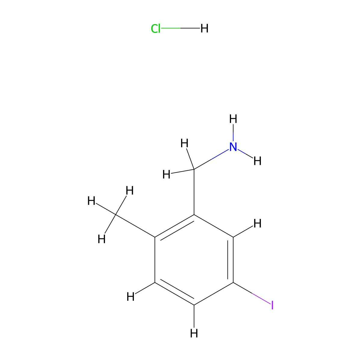 1-(5-Iodo-2-methylphenyl)methanamine hydrochloride molecular structure, CAS 2763786-76-9