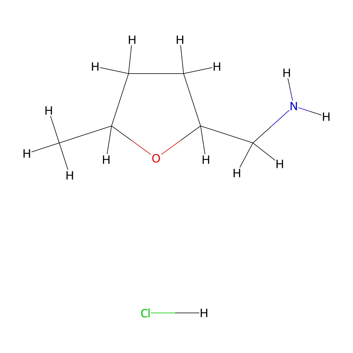 1-(5-methyloxolan-2-yl)methanamine hydrochloride, Mixture of diastereomers molecular structure, CAS 2763786-80-5