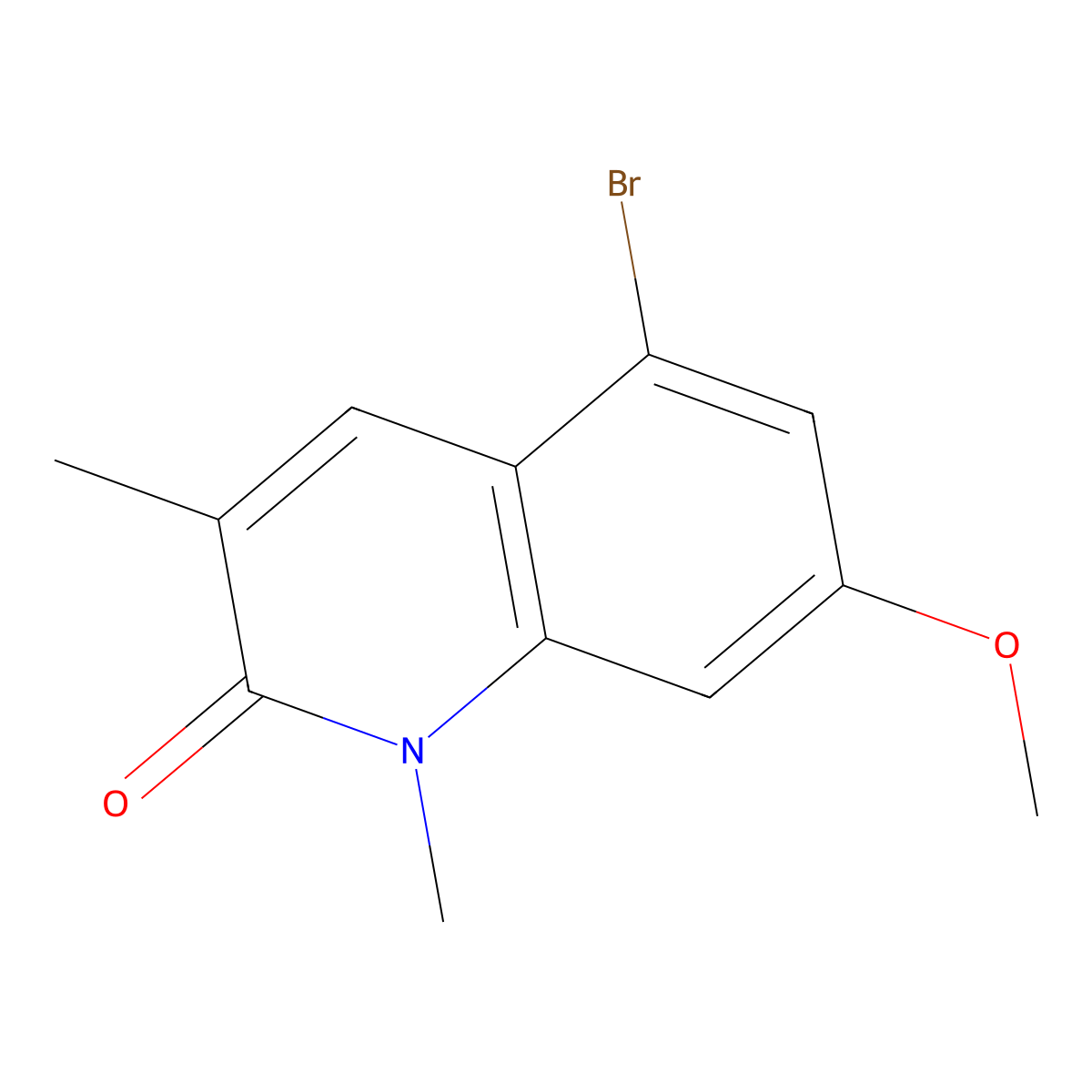 5-Bromo-7-methoxy-1,3-dimethyl-quinolin-2-one molecular structure, CAS 2763823-89-6