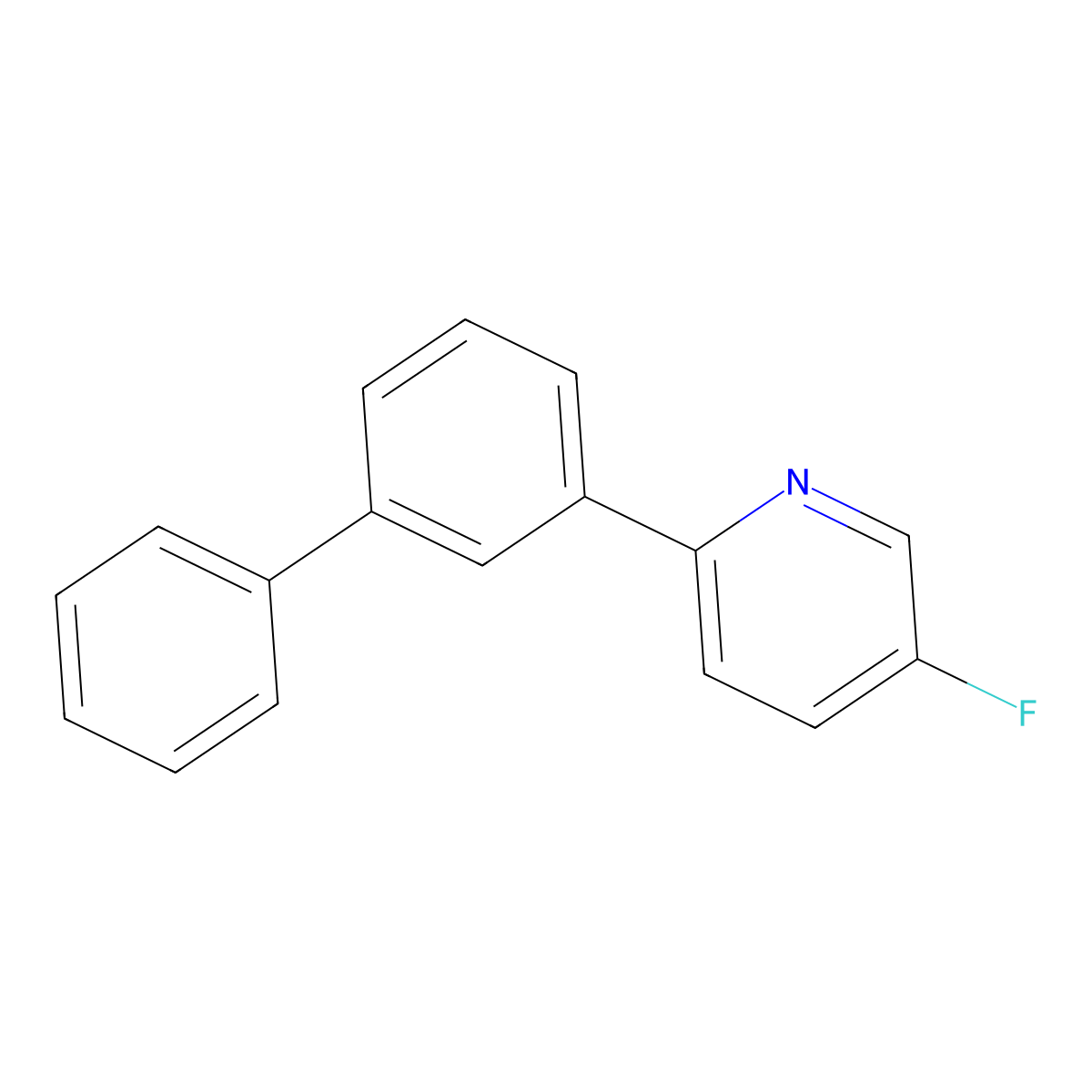 2-([1,1'-Biphenyl]-3-yl)-5-fluoropyridine molecular structure, CAS 2763826-00-0