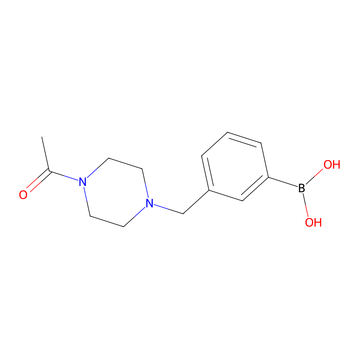 {3-[(4-Acetylpiperazin-1-yl)methyl]phenyl}boronic acid molecular structure, CAS 2763840-98-6