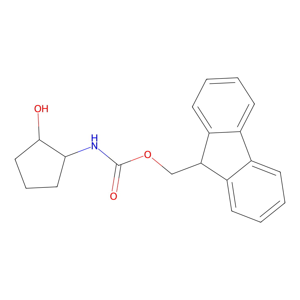 (9H-fluoren-9-yl)methyl N-[(1S,2R)-2-hydroxycyclopentyl]carbamate molecular structure, CAS 2763885-02-3