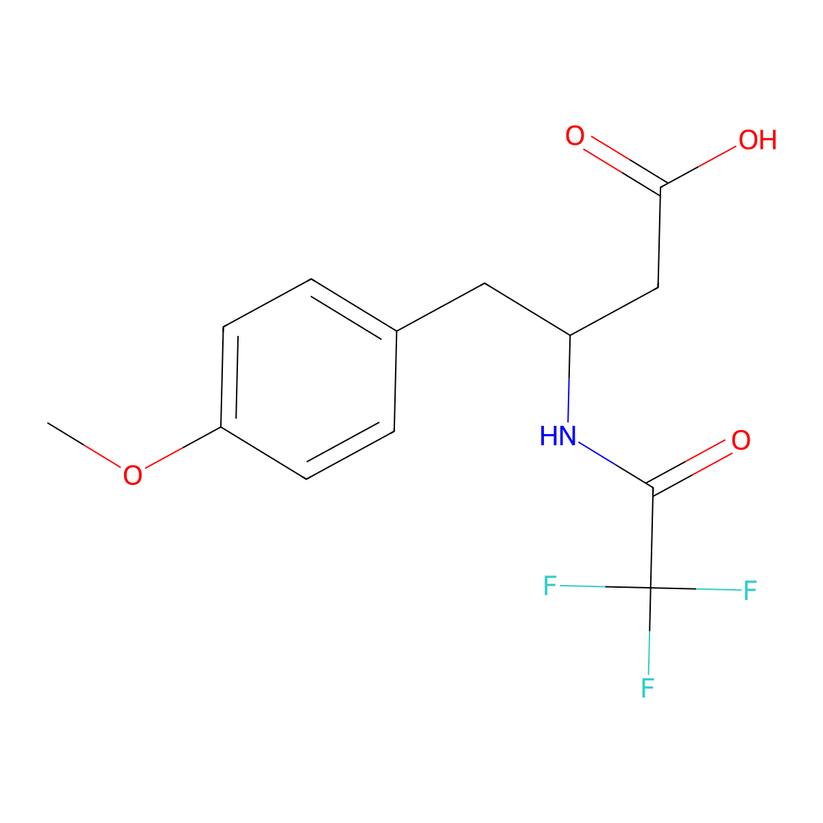 (3S)-4-(4-methoxyphenyl)-3-(2,2,2-trifluoroacetamido)butanoic acid molecular structure, CAS 2763885-10-3