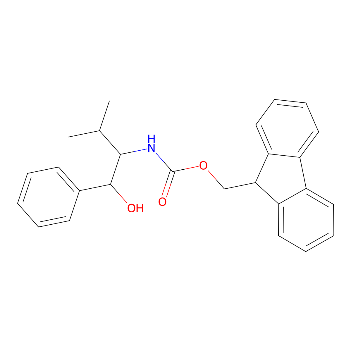 (9H-fluoren-9-yl)methyl N-[(1R,2S)-1-hydroxy-3-methyl-1-phenylbutan-2-yl]carbamate molecular structure, CAS 2763885-24-9