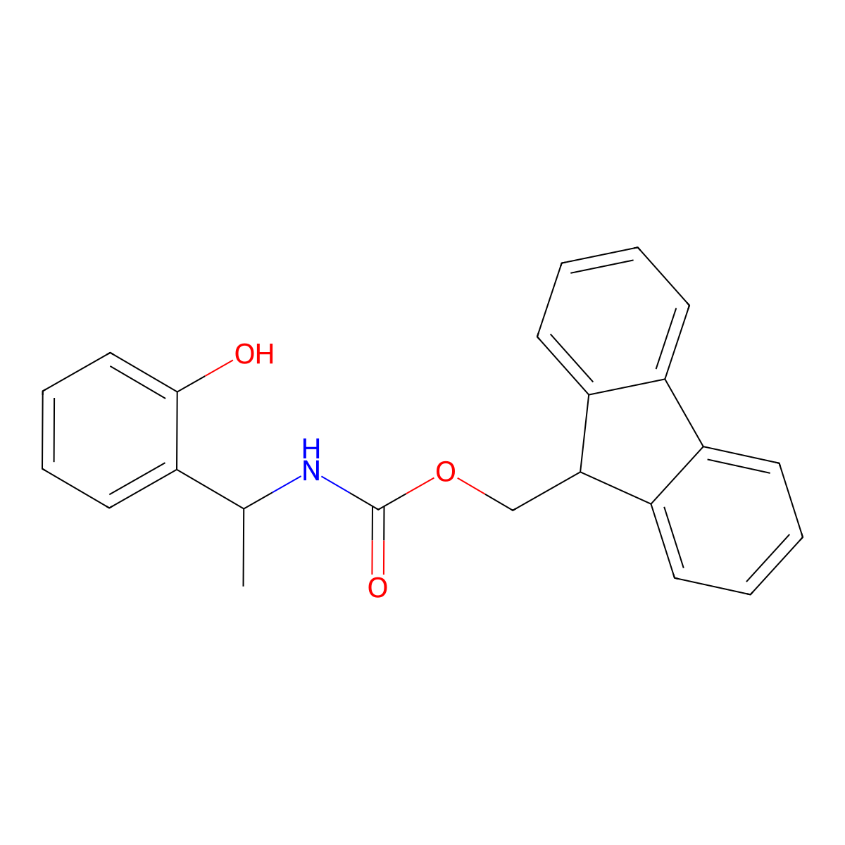 (9H-fluoren-9-yl)methyl N-[(1R)-1-(2-hydroxyphenyl)ethyl]carbamate molecular structure, CAS 2763885-30-7