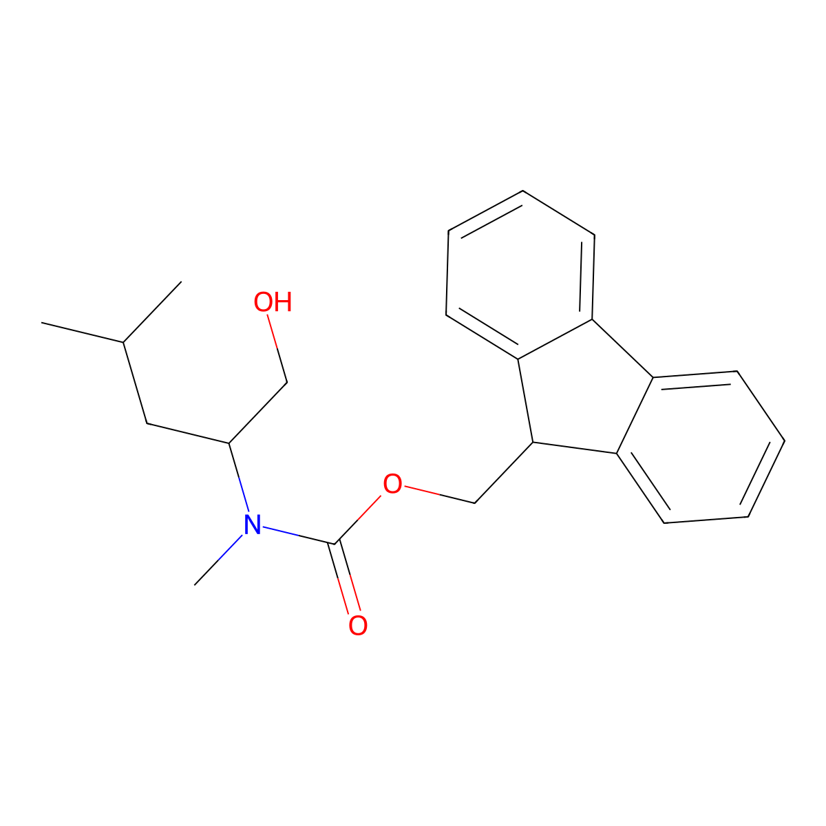 (9H-fluoren-9-yl)methyl N-[(2S)-1-hydroxy-4-methylpentan-2-yl]-N-methylcarbamate molecular structure, CAS 2763885-34-1