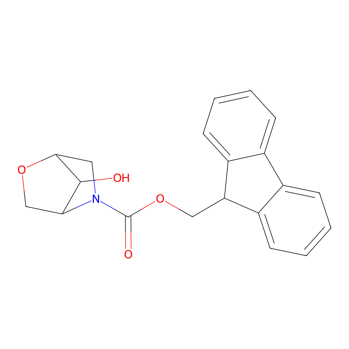 (9H-fluoren-9-yl)methyl (1S,4S,7R)-7-hydroxy-2-oxa-5-azabicyclo[2.2.1]heptane-5-carboxylate molecular structure, CAS 2763885-48-7