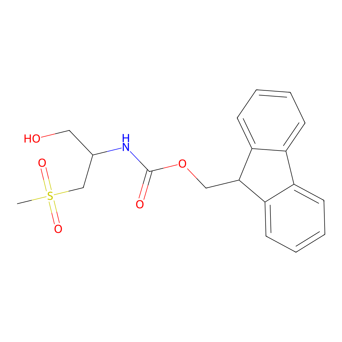 (9H-fluoren-9-yl)methyl N-[(2S)-1-hydroxy-3-methanesulfonylpropan-2-yl]carbamate molecular structure, CAS 2763885-49-8