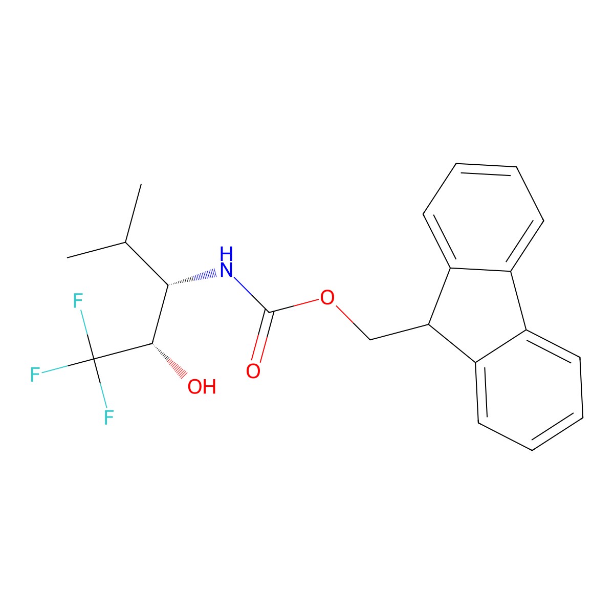 (9H-fluoren-9-yl)methyl N-[(2S,3S)-1,1,1-trifluoro-2-hydroxy-4-methylpentan-3-yl]carbamate molecular structure, CAS 2763885-59-0