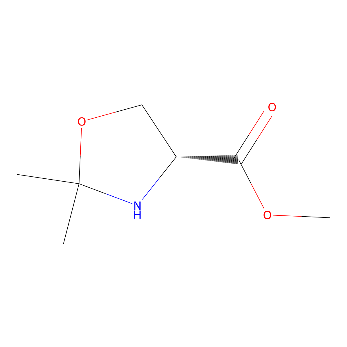 methyl (4R)-2,2-dimethyl-1,3-oxazolidine-4-carboxylate molecular structure, CAS 2763885-71-6