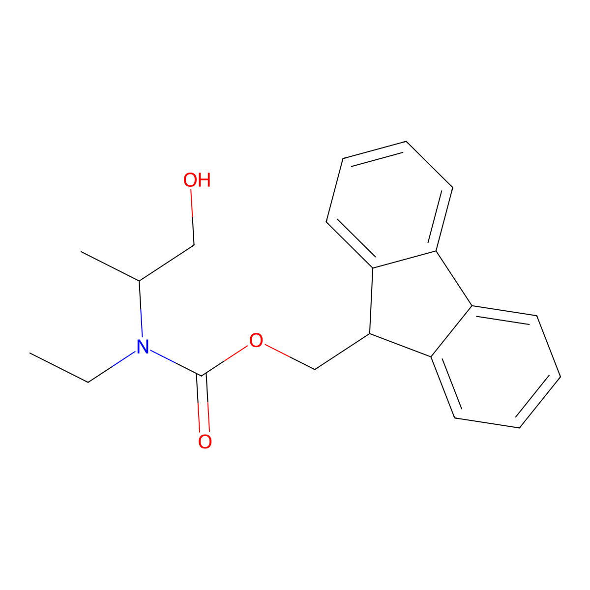 (9H-fluoren-9-yl)methyl N-ethyl-N-[(2S)-1-hydroxypropan-2-yl]carbamate molecular structure, CAS 2763885-86-3