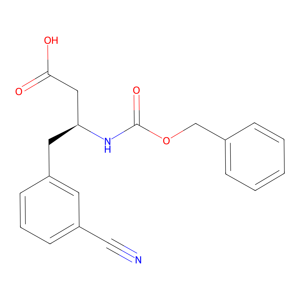 (3S)-3-{[(benzyloxy)carbonyl]amino}-4-(3-cyanophenyl)butanoic acid molecular structure, CAS 2763885-87-4