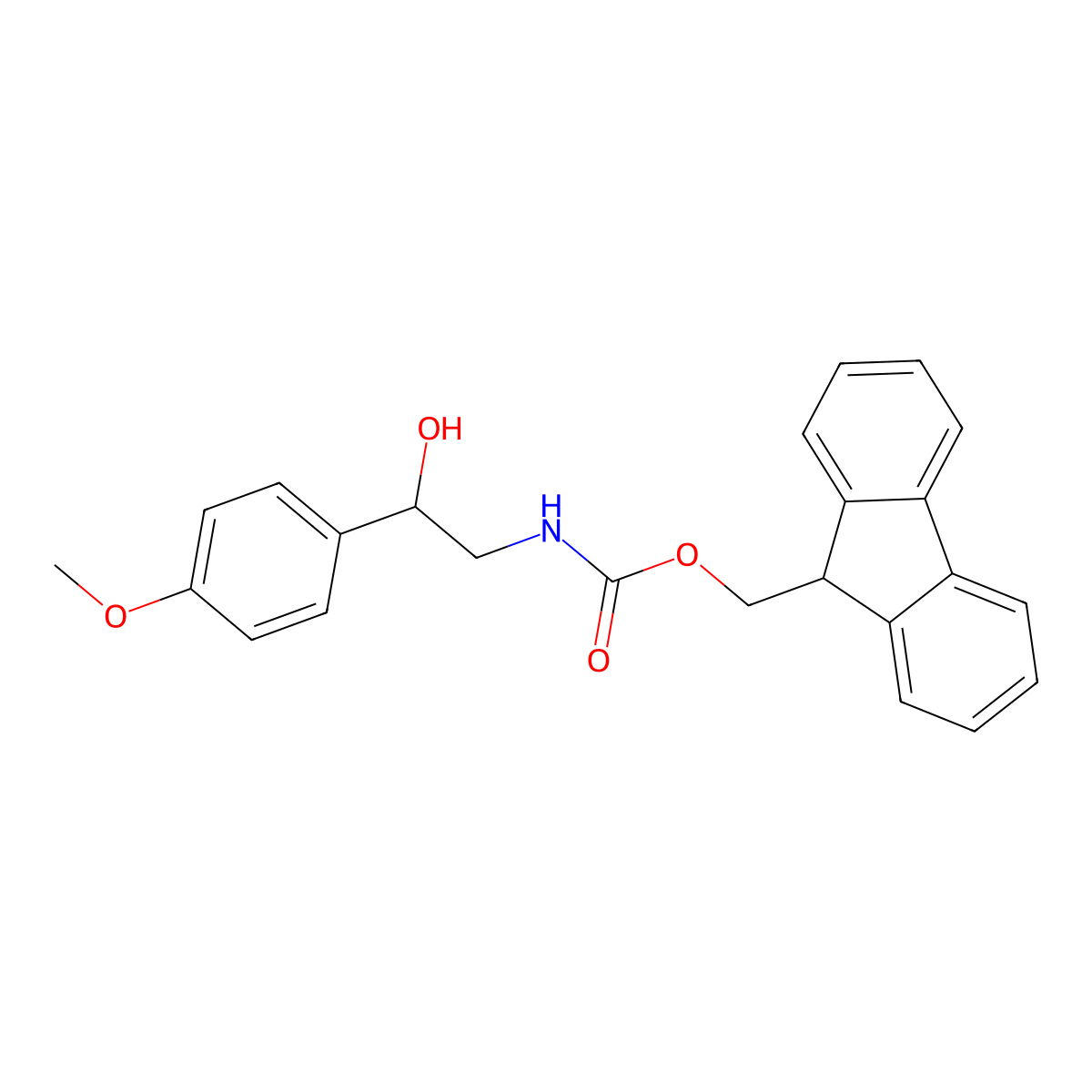 (9H-fluoren-9-yl)methyl N-[(2S)-2-hydroxy-2-(4-methoxyphenyl)ethyl]carbamate molecular structure, CAS 2763886-27-5