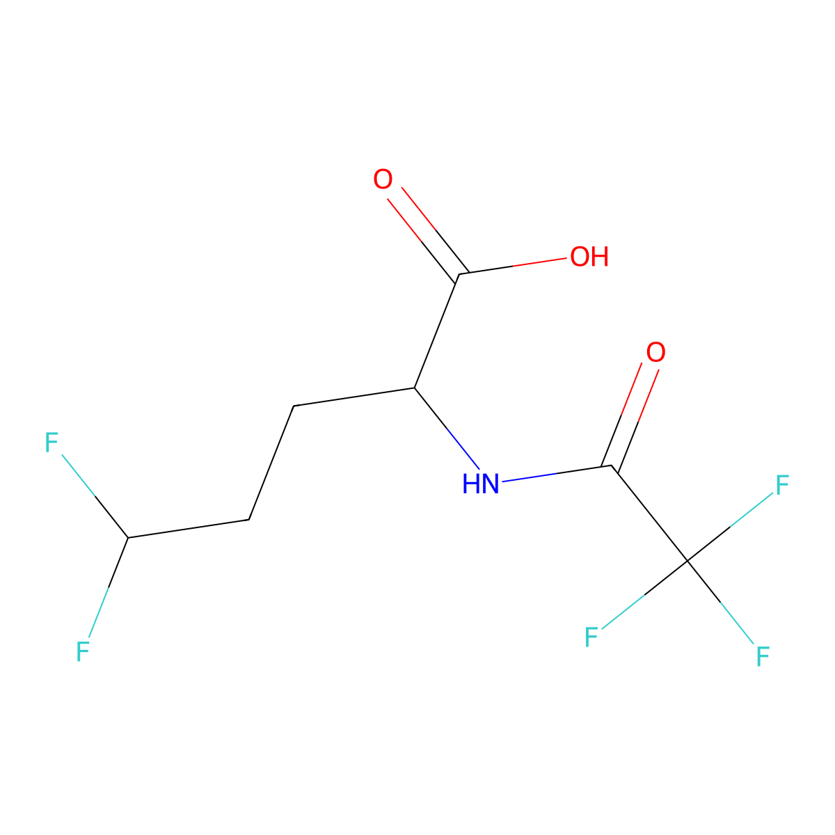 (2R)-5,5-difluoro-2-(2,2,2-trifluoroacetamido)pentanoic acid molecular structure, CAS 2763886-30-0