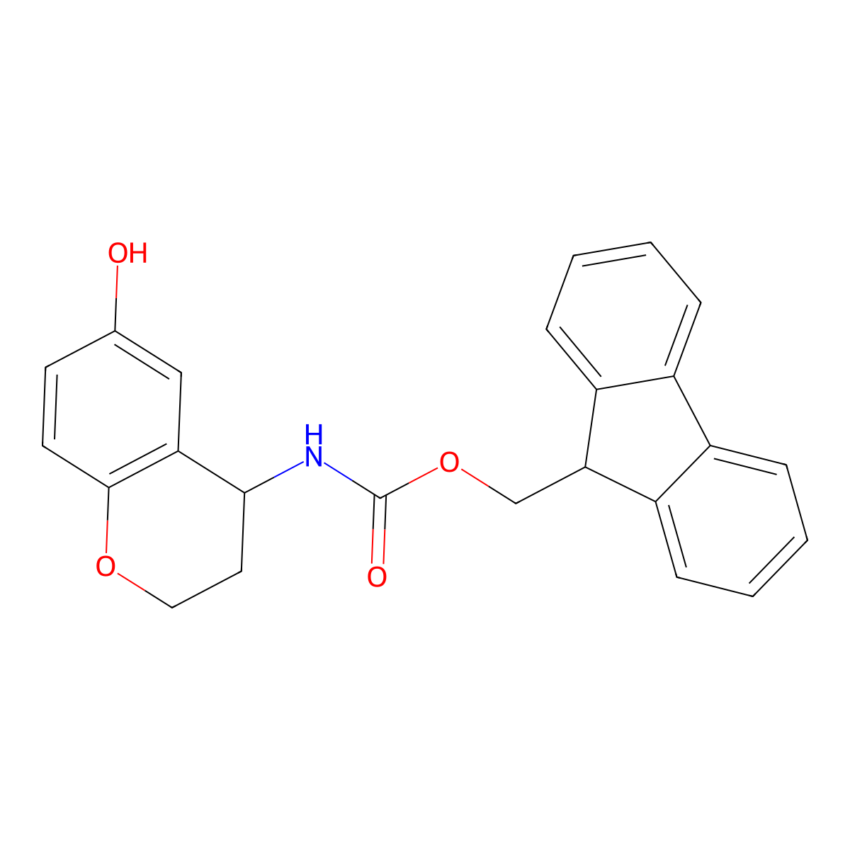 (9H-fluoren-9-yl)methyl N-[(4R)-6-hydroxy-3,4-dihydro-2H-1-benzopyran-4-yl]carbamate molecular structure, CAS 2763886-40-2